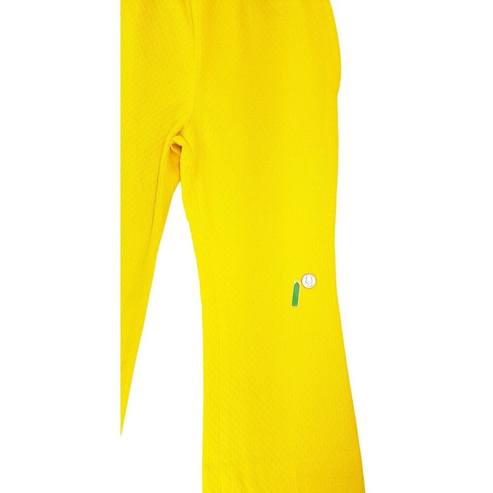 Vintage Handmade Yellow Polyester Texture Wide-Leg Crop Pant Side Zipper Size 29 - Picture 7 of 7